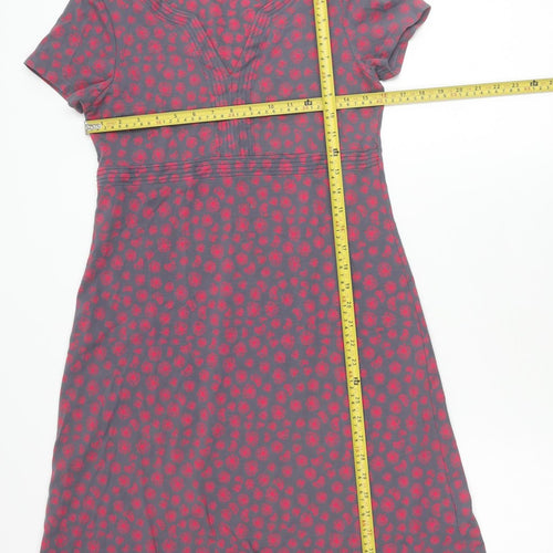 Maine New England Womens Grey Red Floral Shift Dress Size 10