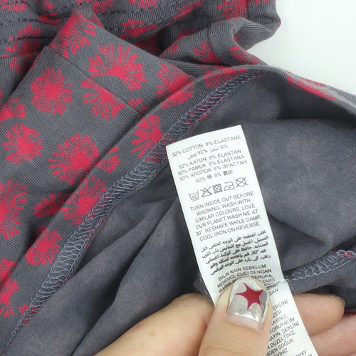 Maine New England Womens Grey Red Floral Shift Dress Size 10