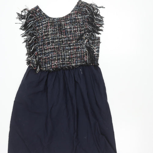 Zara Women’s Multicoloured Tweed Fringe Mini Dress Size S
