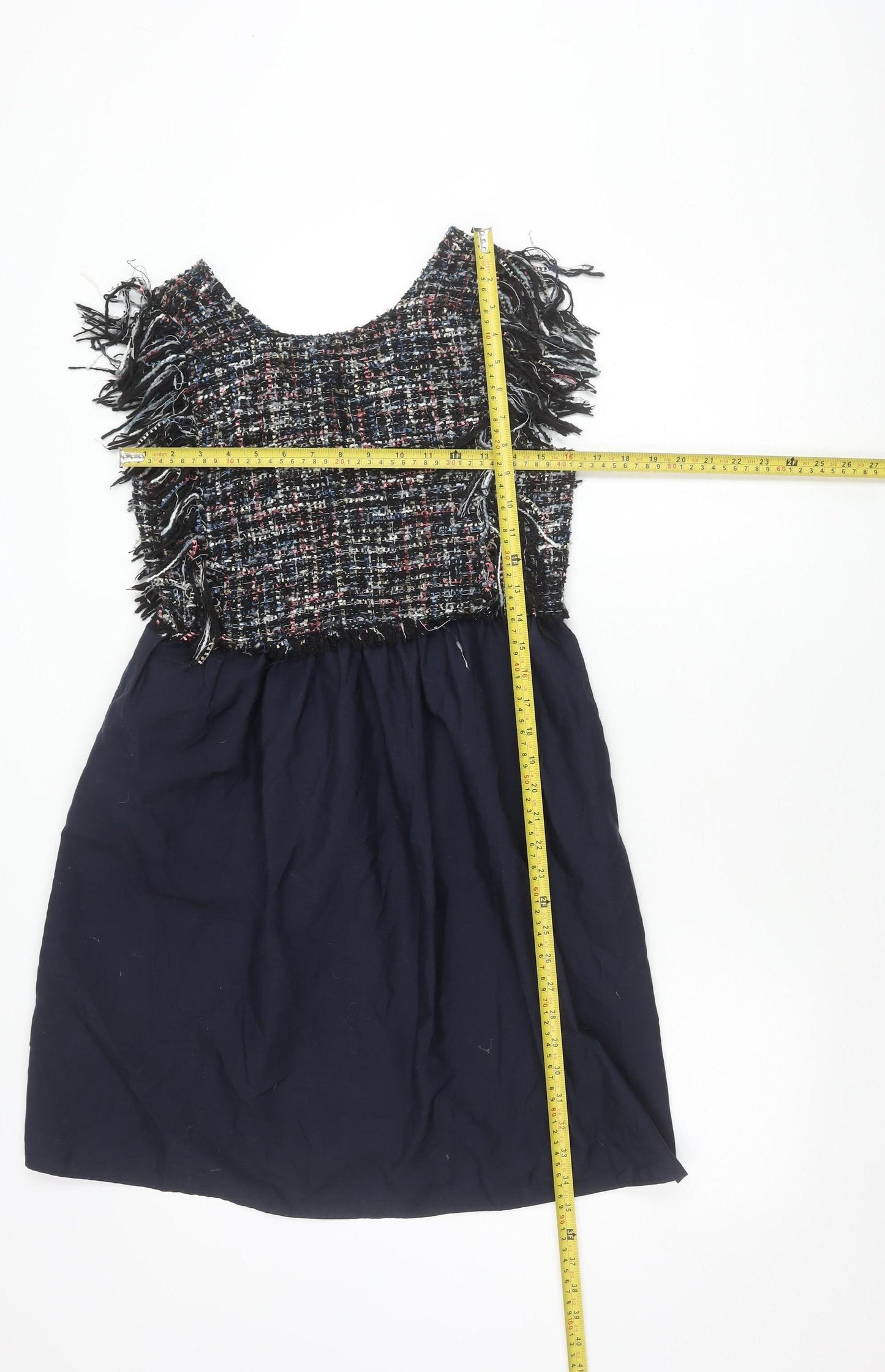 Zara Women’s Multicoloured Tweed Fringe Mini Dress Size S