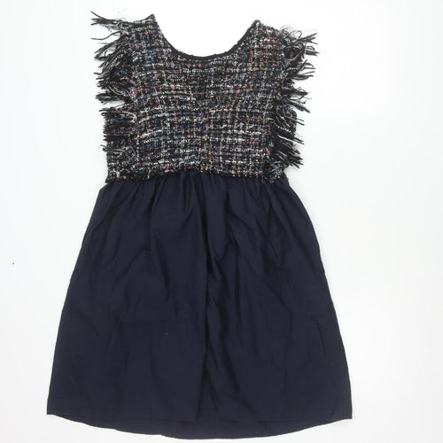 Zara Women’s Multicoloured Tweed Fringe Mini Dress Size S