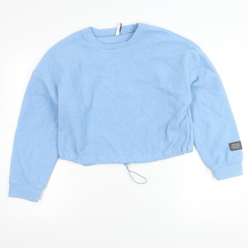 Stradivarius Women’s Blue Fleece Pullover Sweatshirt Size 8 UK