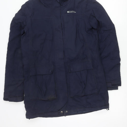 Mountain Warehouse Womens Blue Long Parka Coat UK 10 Waterproof Winter