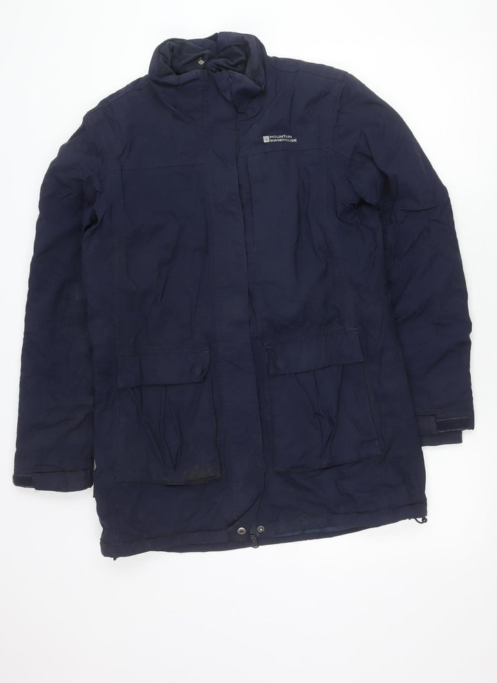 Mountain Warehouse Womens Blue Long Parka Coat UK 10 Waterproof Winter