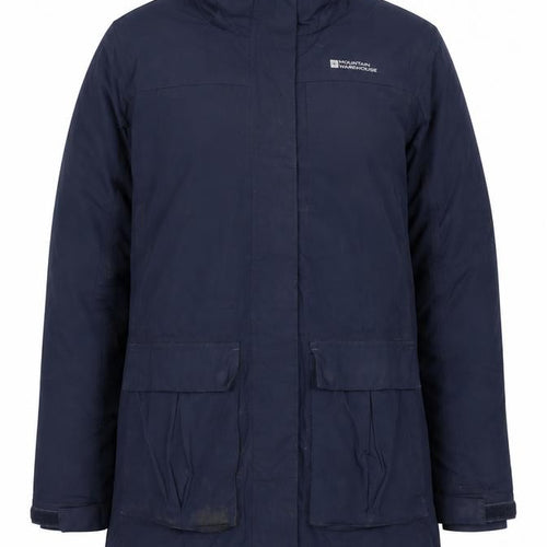 Mountain Warehouse Womens Blue Long Parka Coat UK 10 Waterproof Winter