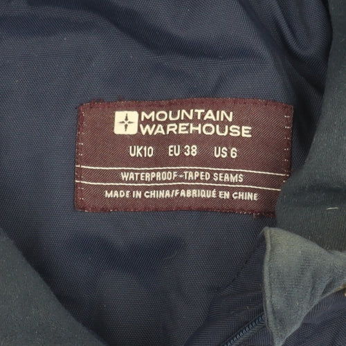 Mountain Warehouse Womens Blue Long Parka Coat UK 10 Waterproof Winter