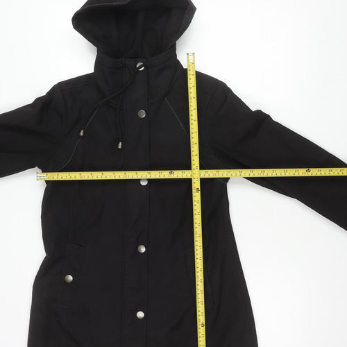 Sebby Collection Women’s Black L Hooded Parka Jacket Polyester