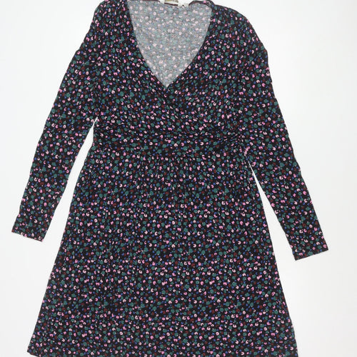 Boden Women’s Multicoloured Animal Print Long Sleeve Wrap Dress UK 12
