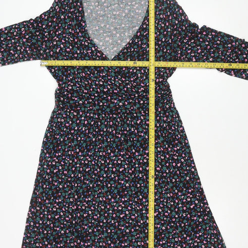 Boden Women’s Multicoloured Animal Print Long Sleeve Wrap Dress UK 12