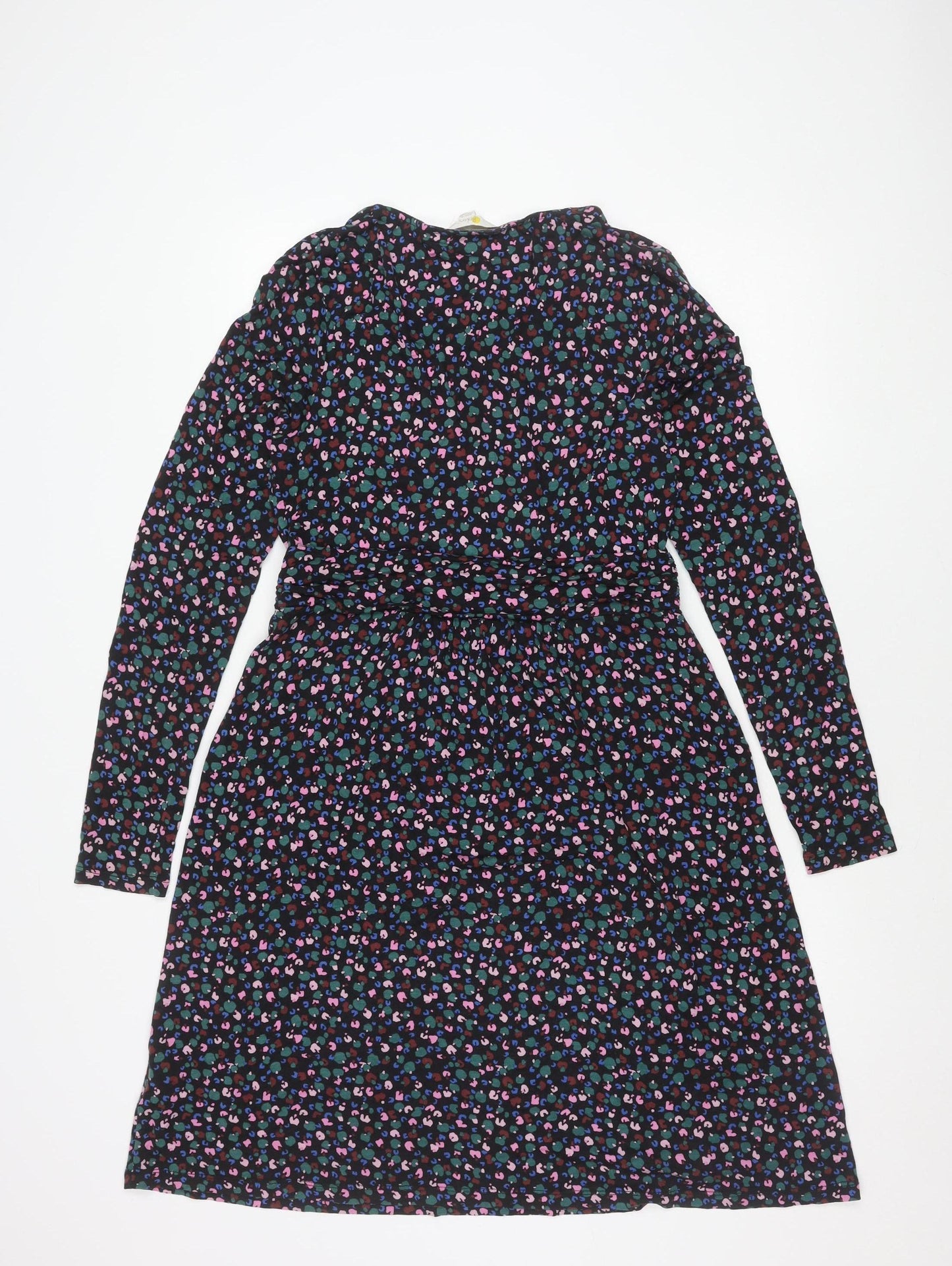 Boden Women’s Multicoloured Animal Print Long Sleeve Wrap Dress UK 12