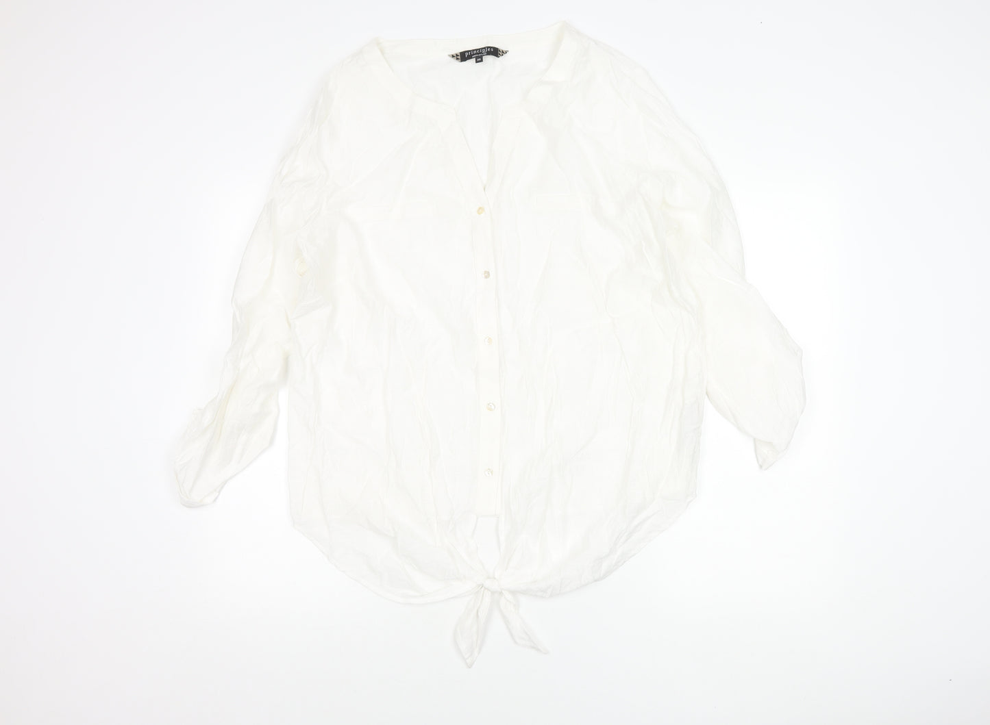 Principles by Ben de Lisi Women’s White Size 20 Button-Up Tunic Blouse