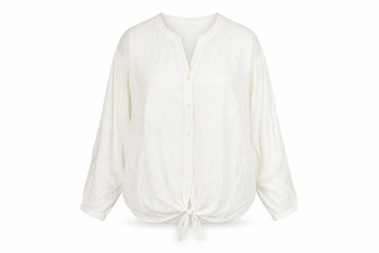 Front view of Principles by Ben de Lisi Women’s White, size UK 20, Button-Up Tunic Blouse