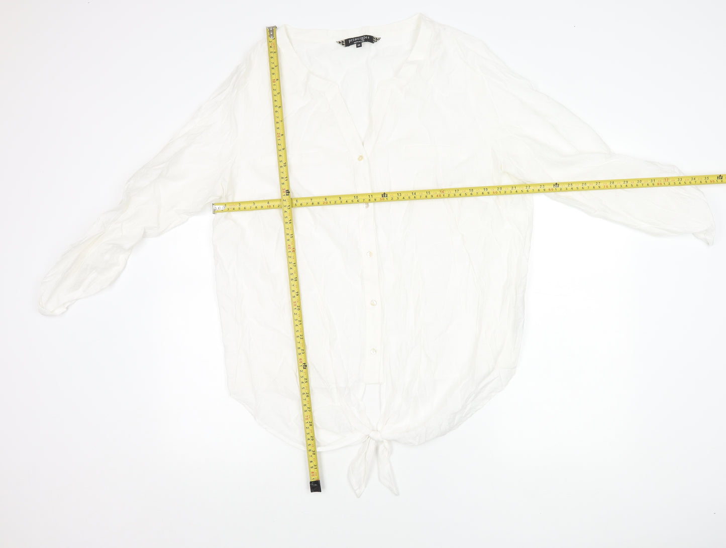 Principles by Ben de Lisi Women’s White Size 20 Button-Up Tunic Blouse