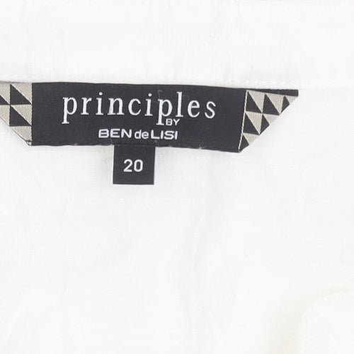 Principles by Ben de Lisi Women’s White Size 20 Button-Up Tunic Blouse