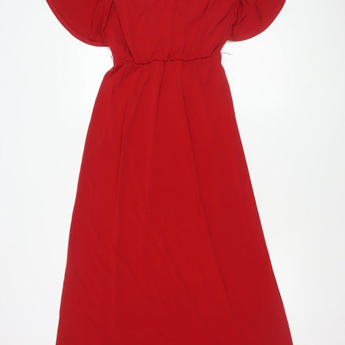 Début Women’s Red Off Shoulder Fit & Flare Dress Size 8