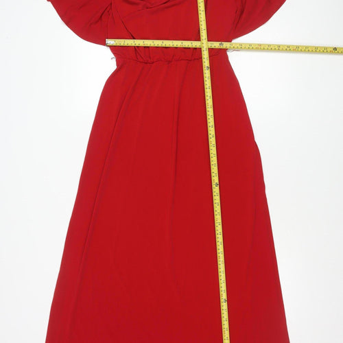 Début Women’s Red Off Shoulder Fit & Flare Dress Size 8