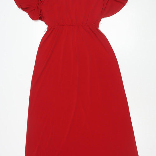 Début Women’s Red Off Shoulder Fit & Flare Dress Size 8