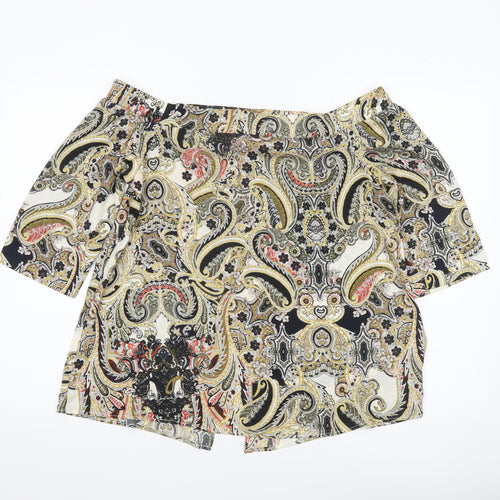 River Island Womens Multicoloured Paisley Off Shoulder Tunic Blouse Size 12