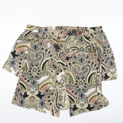 River Island Womens Multicoloured Paisley Off Shoulder Tunic Blouse Size 12