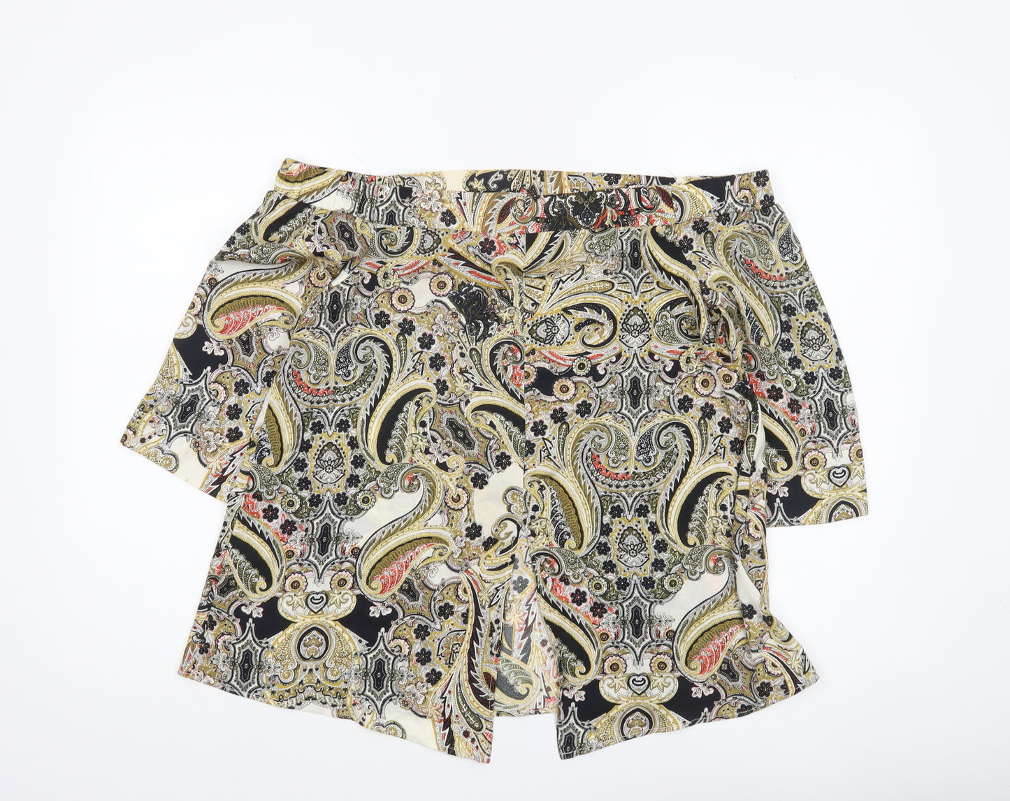 River Island Womens Multicoloured Paisley Off Shoulder Tunic Blouse Size 12