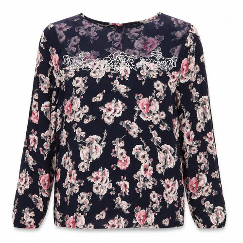 River Island Womens Floral Blouse Size 10 Multicoloured Long Sleeve Tunic