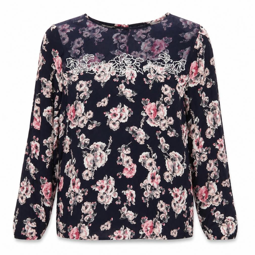 River Island Womens Floral Blouse Size 10 Multicoloured Long Sleeve Tunic