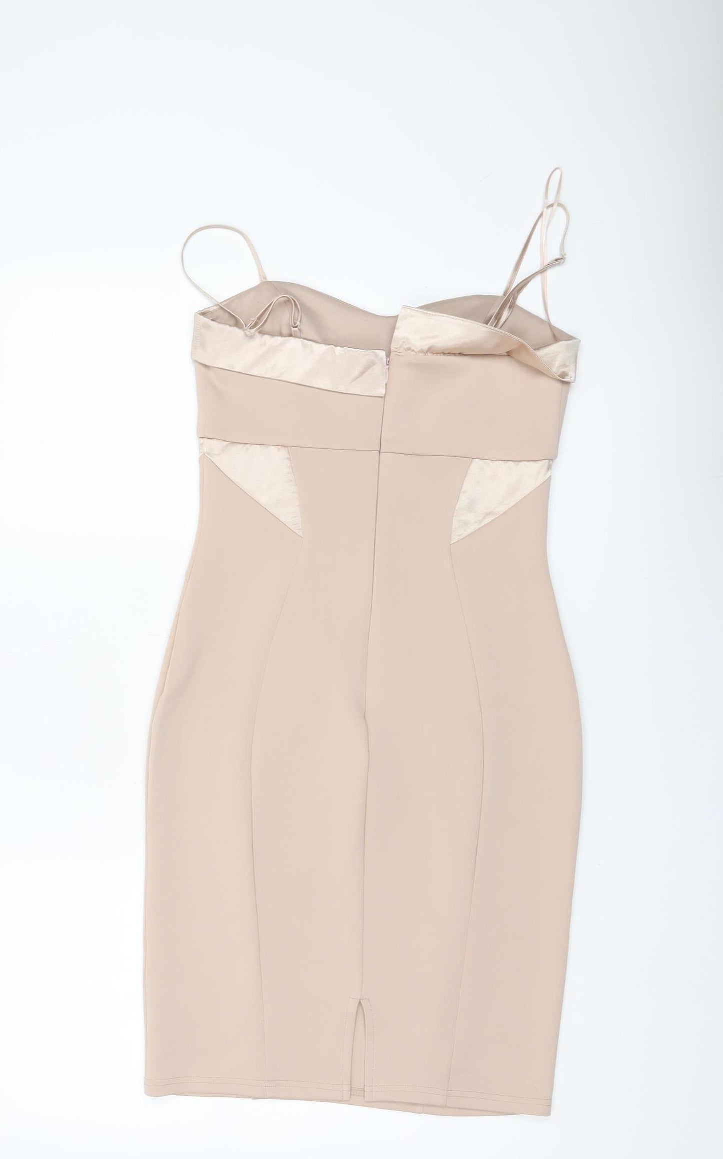 Lipsy London Women’s Beige Size 10 Bodycon Knee Length Dress