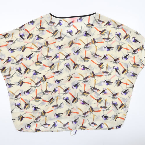Monsoon Women’s Multicoloured Bird Print Chiffon Tunic Blouse Size 10
