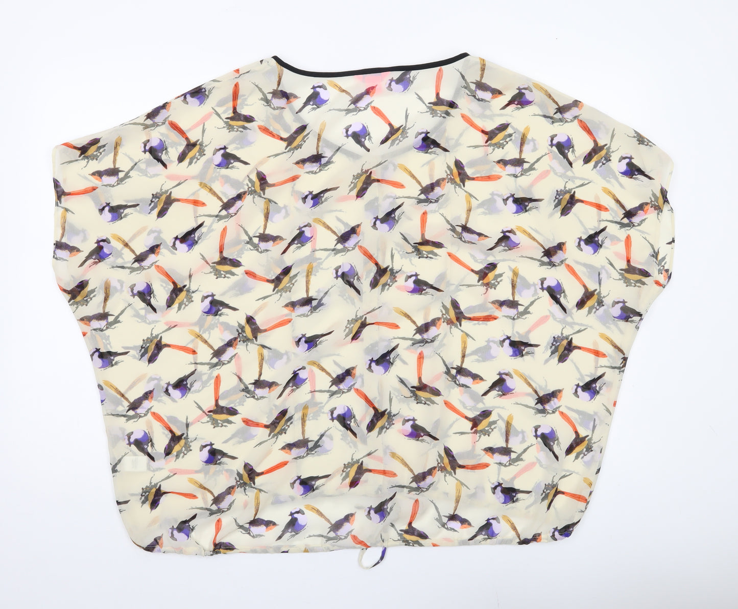 Monsoon Women’s Multicoloured Bird Print Chiffon Tunic Blouse Size 10