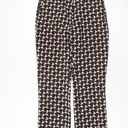 H&M Women’s Multicoloured Geometric Slim Fit High Rise Trousers Size 6