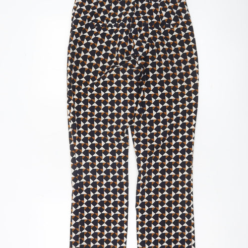 H&M Women’s Multicoloured Geometric Slim Fit High Rise Trousers Size 6