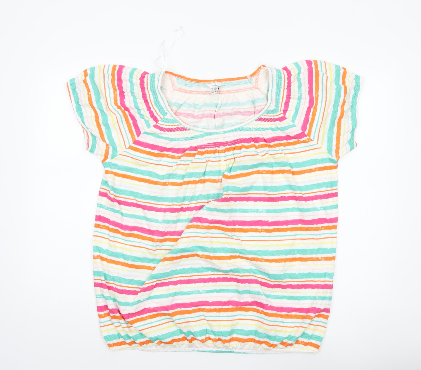 M&Co Women’s Multicoloured Striped Cotton T-Shirt UK16