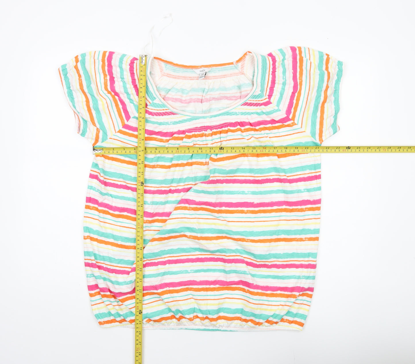 M&Co Women’s Multicoloured Striped Cotton T-Shirt UK16
