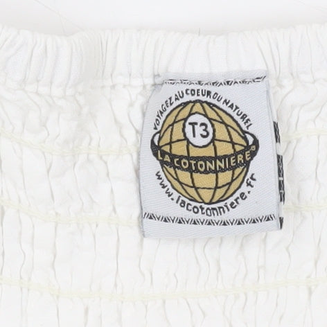 La Cotonniere Women White Cotton A-Line Dress Size M Bohemian Summer