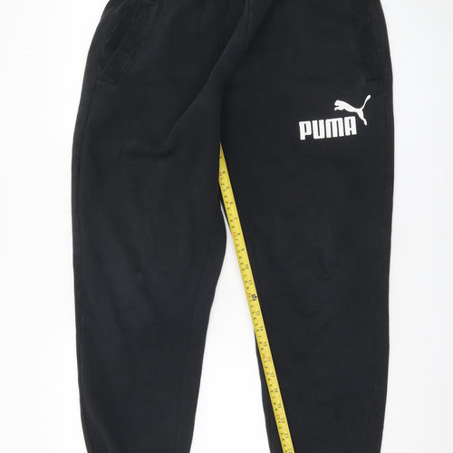 Puma Men’s Black Jogger Sweatpants M Regular Fit Logo Sportswear