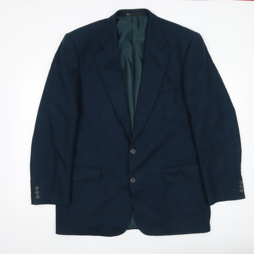 BHS Men’s Blue Wool Cashmere Blazer Jacket 42in Chest Long