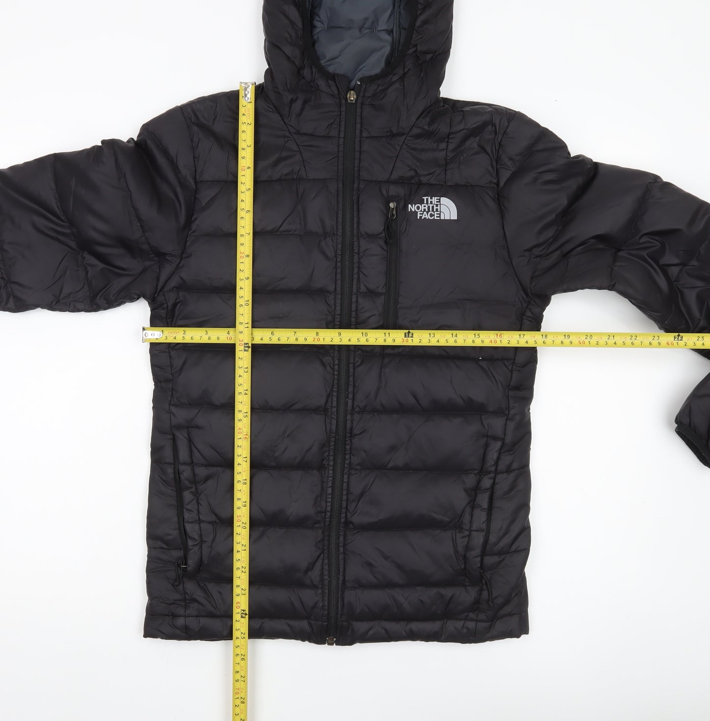 The North Face Men's Black XS Puffer Jacket Hooded Down Insulated