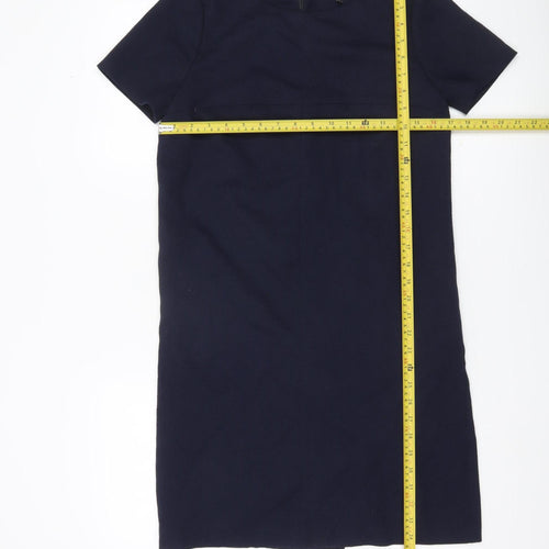 Next Women’s Navy Blue Shift Dress Size 6 Short Sleeve Workwear