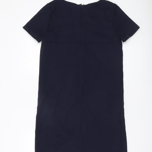Next Women’s Navy Blue Shift Dress Size 6 Short Sleeve Workwear