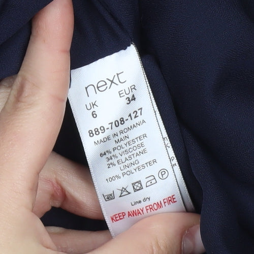 Next Women’s Navy Blue Shift Dress Size 6 Short Sleeve Workwear