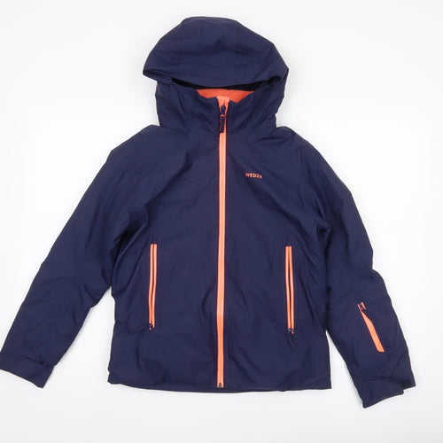 Wedze Boys Blue Ski Jacket 12 Years Waterproof Hooded Winter Coat