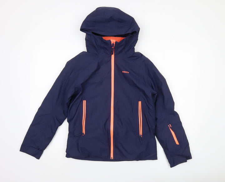 Wedze Boys Blue Ski Jacket 12 Years Waterproof Hooded Winter Coat
