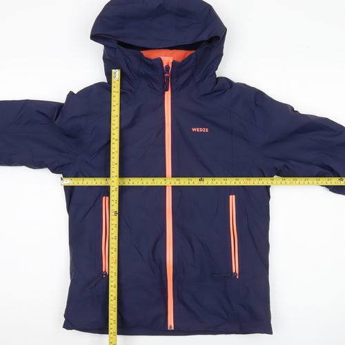 Wedze Boys Blue Ski Jacket 12 Years Waterproof Hooded Winter Coat