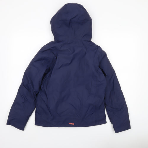 Wedze Boys Blue Ski Jacket 12 Years Waterproof Hooded Winter Coat
