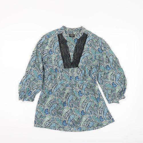 Oasis Women’s Multicoloured Paisley Cotton Tunic Blouse Size 10