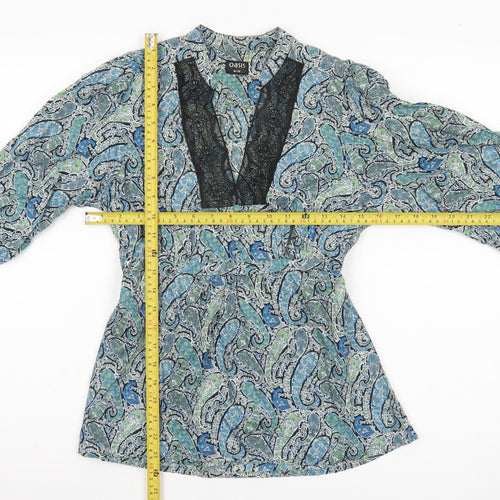 Oasis Women’s Multicoloured Paisley Cotton Tunic Blouse Size 10
