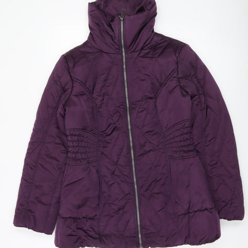 George Women’s Purple Quilted Puffer Jacket Size 12 Mid-Length