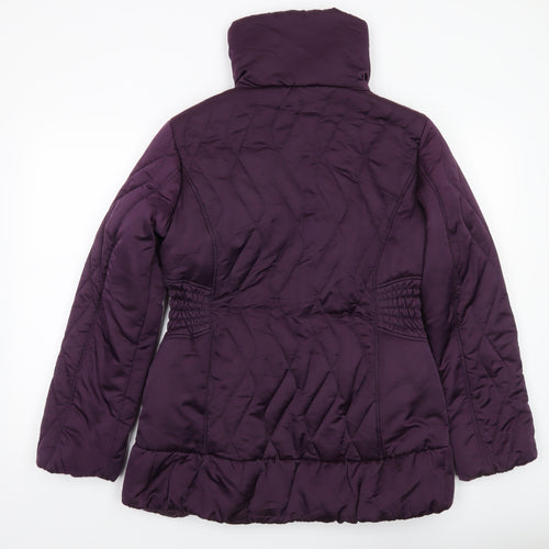 George Women’s Purple Quilted Puffer Jacket Size 12 Mid-Length