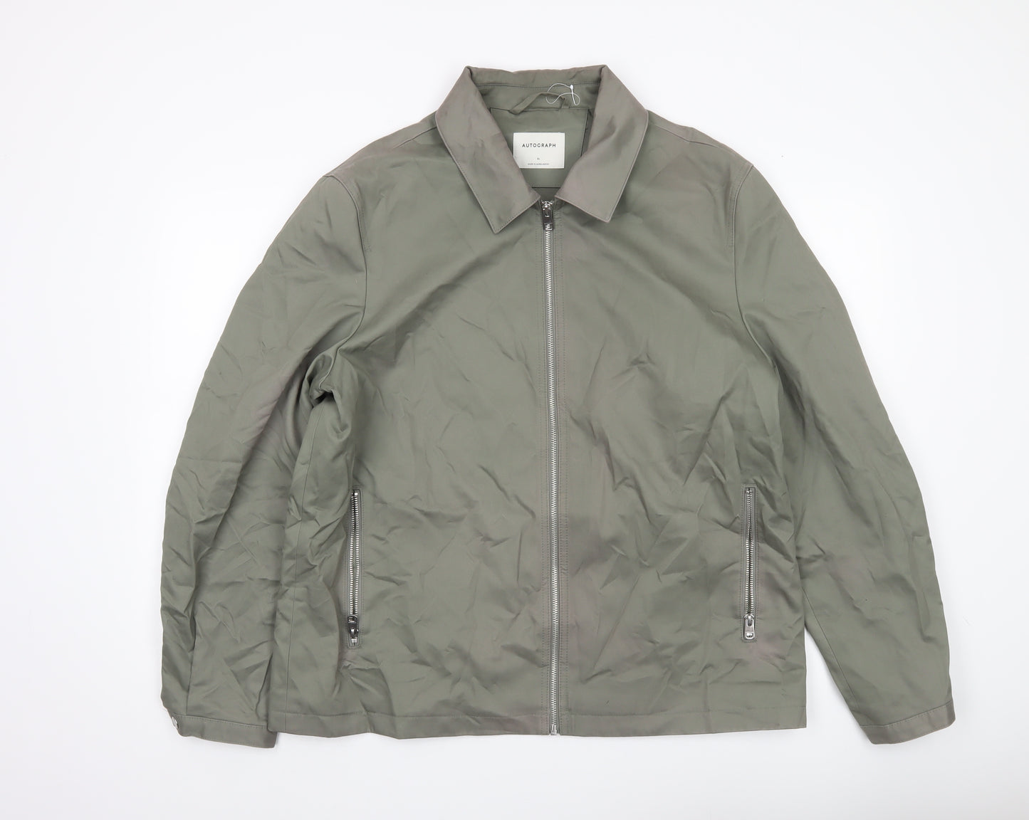 Marks and Spencer Autograph Men's Green XL Casual Zip Jacket