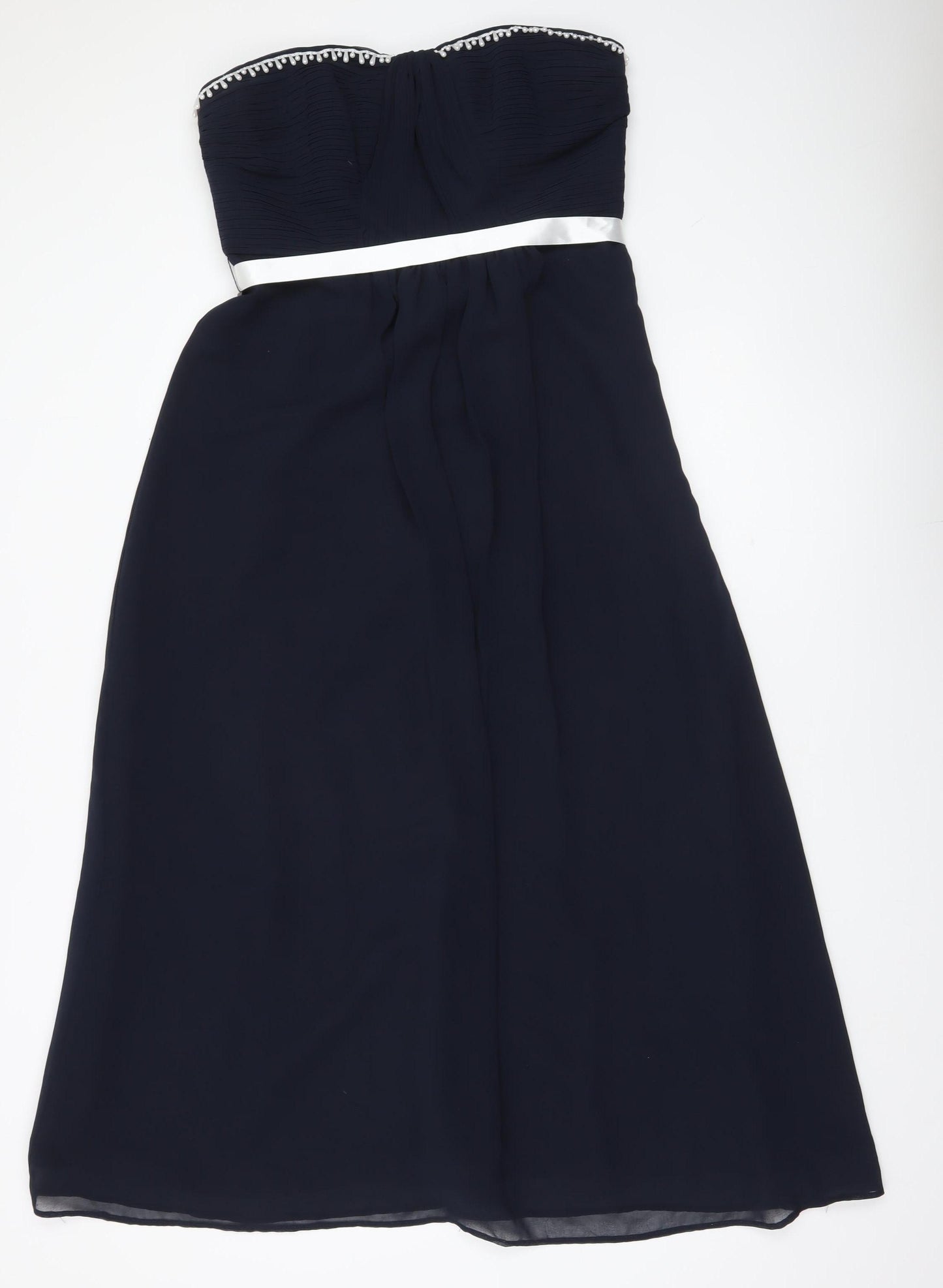 Début Women’s Blue Strapless Midi Dress Size 14 Formal Wedding Party